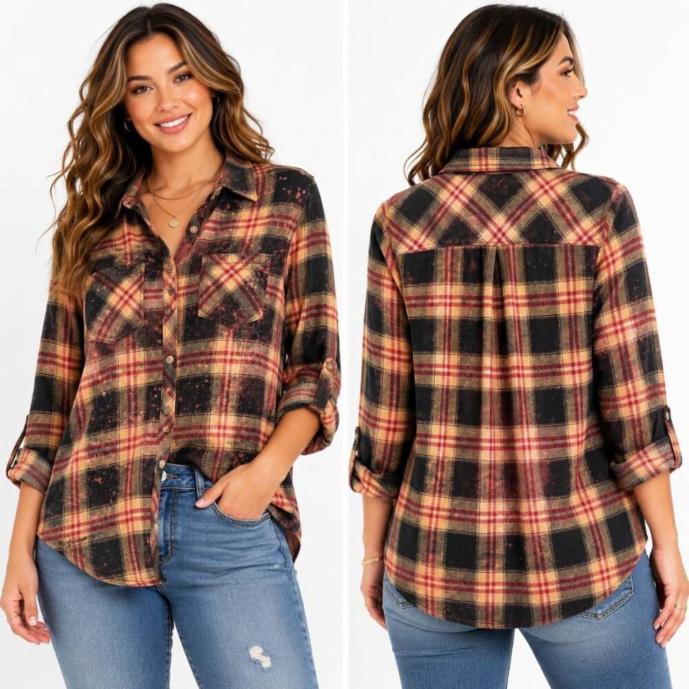 Maurices Plaid Button Shirt Small Flannel Style